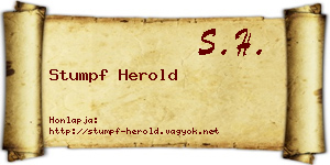 Stumpf Herold névjegykártya